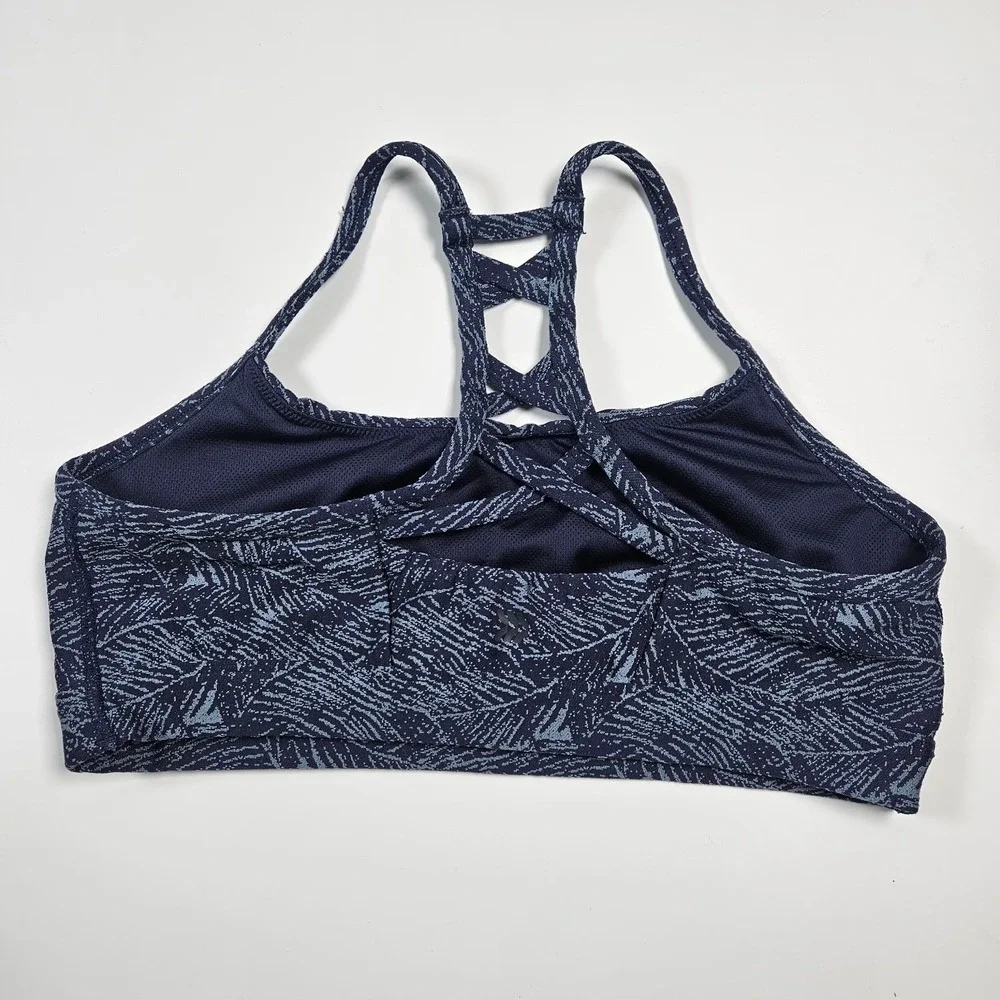 All In Motion Sports Bra‎ Womens Large L Blue Cross Cross Back Athletic